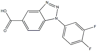 1-(3,4-difluorophenyl)-1H-1,2,3-benzotriazole-5-carboxylic acid 结构式