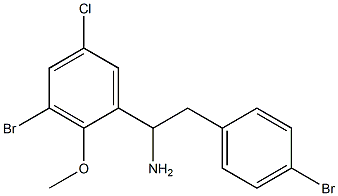 1-(3-bromo-5-chloro-2-methoxyphenyl)-2-(4-bromophenyl)ethan-1-amine Struktur