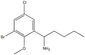 1-(3-bromo-5-chloro-2-methoxyphenyl)pentan-1-amine Structure