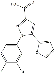 1-(3-chloro-4-methylphenyl)-5-(furan-2-yl)-1H-pyrazole-3-carboxylic acid Structure