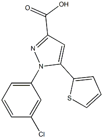 1-(3-chlorophenyl)-5-(thiophen-2-yl)-1H-pyrazole-3-carboxylic acid 化学構造式