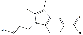 1-(3-chloroprop-2-en-1-yl)-2,3-dimethyl-1H-indole-5-carboxylic acid