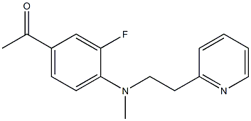 1-(3-fluoro-4-{methyl[2-(pyridin-2-yl)ethyl]amino}phenyl)ethan-1-one Struktur