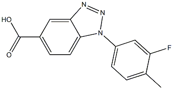 1-(3-fluoro-4-methylphenyl)-1H-1,2,3-benzotriazole-5-carboxylic acid Struktur