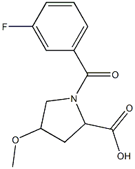 1-(3-fluorobenzoyl)-4-methoxypyrrolidine-2-carboxylic acid Struktur