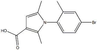 1-(4-bromo-2-methylphenyl)-2,5-dimethyl-1H-pyrrole-3-carboxylic acid,,结构式