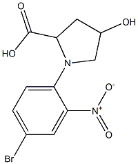 1-(4-bromo-2-nitrophenyl)-4-hydroxypyrrolidine-2-carboxylic acid Structure