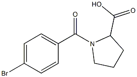 1-(4-bromobenzoyl)pyrrolidine-2-carboxylic acid Struktur
