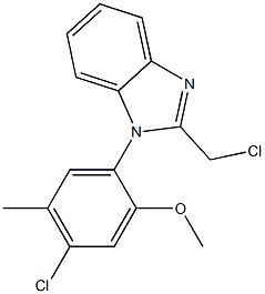 1-(4-chloro-2-methoxy-5-methylphenyl)-2-(chloromethyl)-1H-1,3-benzodiazole 化学構造式