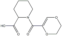 1-(5,6-dihydro-1,4-dioxin-2-ylcarbonyl)piperidine-2-carboxylic acid Structure