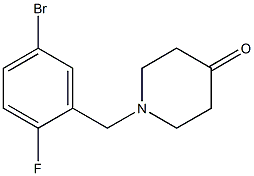 1-(5-bromo-2-fluorobenzyl)piperidin-4-one 化学構造式