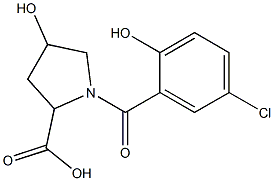 1-(5-chloro-2-hydroxybenzoyl)-4-hydroxypyrrolidine-2-carboxylic acid,,结构式