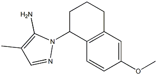 1-(6-methoxy-1,2,3,4-tetrahydronaphthalen-1-yl)-4-methyl-1H-pyrazol-5-amine,,结构式