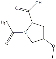 1-(aminocarbonyl)-4-methoxypyrrolidine-2-carboxylic acid Structure