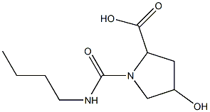1-(butylcarbamoyl)-4-hydroxypyrrolidine-2-carboxylic acid,,结构式