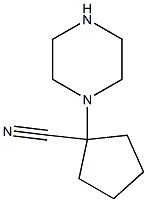 1-(piperazin-1-yl)cyclopentane-1-carbonitrile 结构式