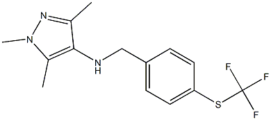 1,3,5-trimethyl-N-({4-[(trifluoromethyl)sulfanyl]phenyl}methyl)-1H-pyrazol-4-amine