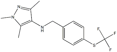 1,3,5-trimethyl-N-({4-[(trifluoromethyl)sulfanyl]phenyl}methyl)-1H-pyrazol-4-amine|