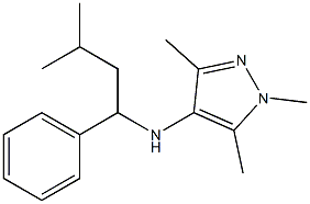 1,3,5-trimethyl-N-(3-methyl-1-phenylbutyl)-1H-pyrazol-4-amine Structure