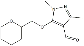 1,3-dimethyl-5-(oxan-2-ylmethoxy)-1H-pyrazole-4-carbaldehyde|