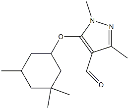 1,3-dimethyl-5-[(3,3,5-trimethylcyclohexyl)oxy]-1H-pyrazole-4-carbaldehyde Structure
