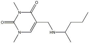 1,3-dimethyl-5-[(pentan-2-ylamino)methyl]-1,2,3,4-tetrahydropyrimidine-2,4-dione,,结构式