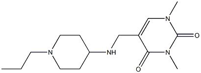 1,3-dimethyl-5-{[(1-propylpiperidin-4-yl)amino]methyl}-1,2,3,4-tetrahydropyrimidine-2,4-dione,,结构式