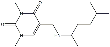 1,3-dimethyl-5-{[(5-methylhexan-2-yl)amino]methyl}-1,2,3,4-tetrahydropyrimidine-2,4-dione,,结构式