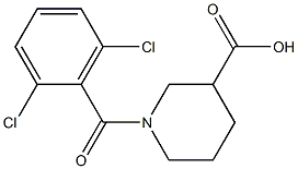 1-[(2,6-dichlorophenyl)carbonyl]piperidine-3-carboxylic acid 化学構造式