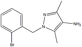 1-[(2-bromophenyl)methyl]-3,5-dimethyl-1H-pyrazol-4-amine,,结构式