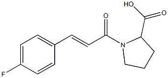 1-[(2E)-3-(4-fluorophenyl)prop-2-enoyl]pyrrolidine-2-carboxylic acid,,结构式