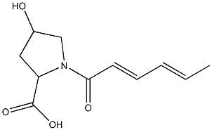 1-[(2E,4E)-hexa-2,4-dienoyl]-4-hydroxypyrrolidine-2-carboxylic acid