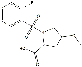 1-[(2-fluorobenzene)sulfonyl]-4-methoxypyrrolidine-2-carboxylic acid