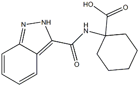 1-[(2H-indazol-3-ylcarbonyl)amino]cyclohexanecarboxylic acid 化学構造式