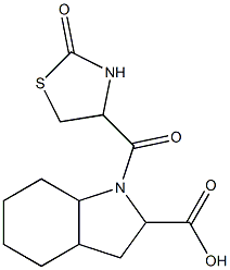 1-[(2-oxo-1,3-thiazolidin-4-yl)carbonyl]-octahydro-1H-indole-2-carboxylic acid 化学構造式