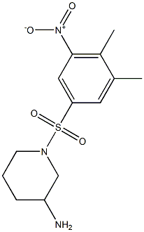 1-[(3,4-dimethyl-5-nitrobenzene)sulfonyl]piperidin-3-amine Structure