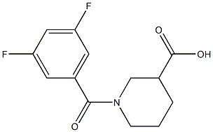 1-[(3,5-difluorophenyl)carbonyl]piperidine-3-carboxylic acid Struktur