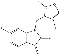 1-[(3,5-dimethyl-1,2-oxazol-4-yl)methyl]-6-fluoro-2,3-dihydro-1H-indole-2,3-dione Structure