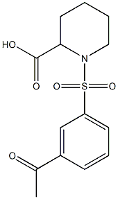 1-[(3-acetylbenzene)sulfonyl]piperidine-2-carboxylic acid Struktur