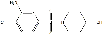 1-[(3-amino-4-chlorobenzene)sulfonyl]piperidin-4-ol 化学構造式