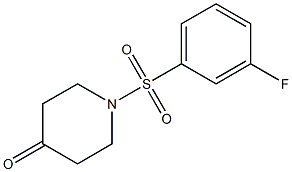 1-[(3-fluorophenyl)sulfonyl]piperidin-4-one Structure