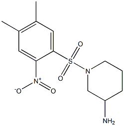 1-[(4,5-dimethyl-2-nitrobenzene)sulfonyl]piperidin-3-amine,,结构式