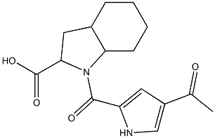 1-[(4-acetyl-1H-pyrrol-2-yl)carbonyl]octahydro-1H-indole-2-carboxylic acid Struktur
