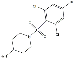 1-[(4-bromo-2,6-dichlorobenzene)sulfonyl]piperidin-4-amine 结构式