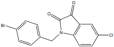 1-[(4-bromophenyl)methyl]-5-chloro-2,3-dihydro-1H-indole-2,3-dione 结构式