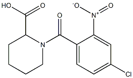 1-[(4-chloro-2-nitrophenyl)carbonyl]piperidine-2-carboxylic acid,,结构式