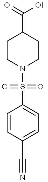 1-[(4-cyanobenzene)sulfonyl]piperidine-4-carboxylic acid 结构式