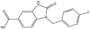 1-[(4-fluorophenyl)methyl]-2-oxo-2,3-dihydro-1H-1,3-benzodiazole-5-carboxylic acid 结构式