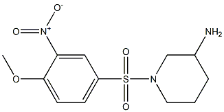 1-[(4-methoxy-3-nitrobenzene)sulfonyl]piperidin-3-amine Struktur