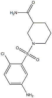 1-[(5-amino-2-chlorobenzene)sulfonyl]piperidine-3-carboxamide Struktur